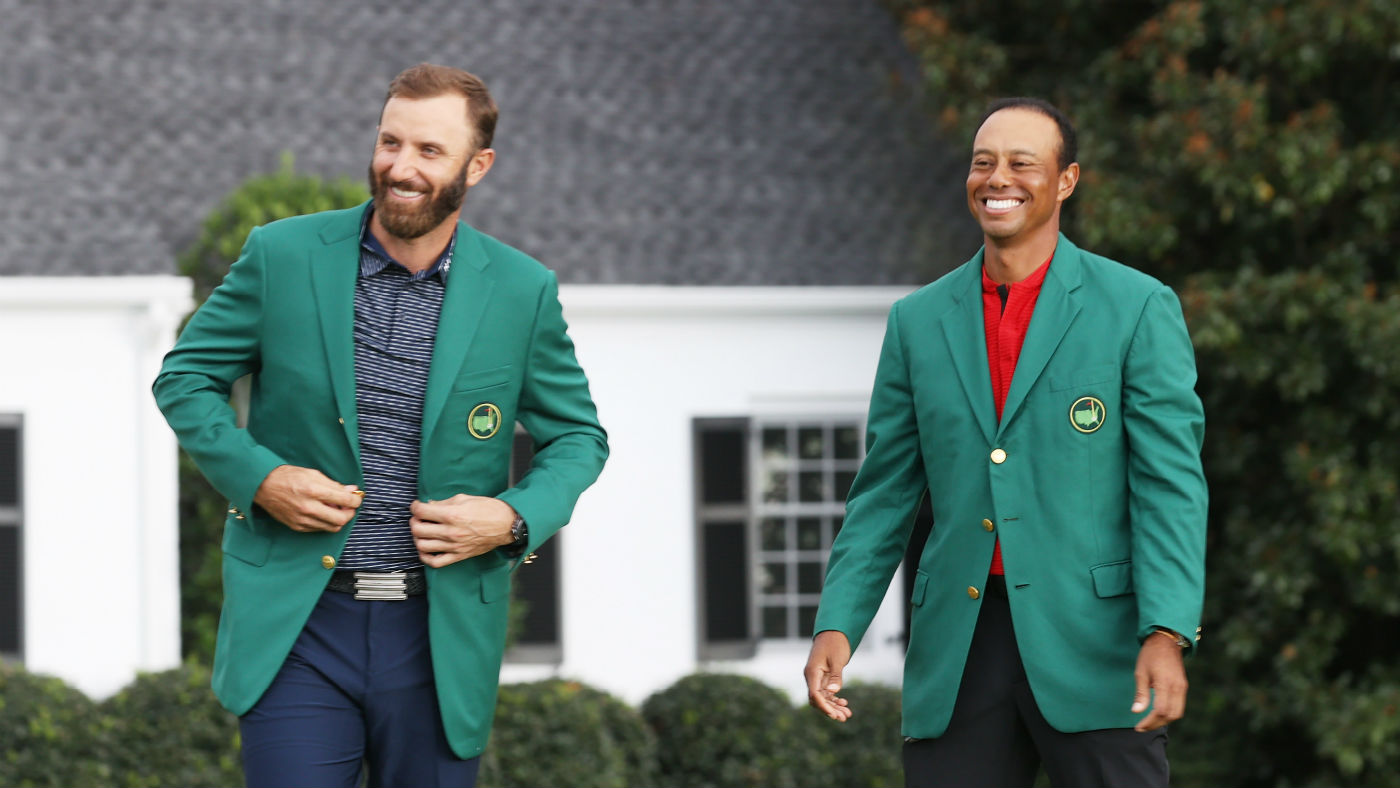 Dustin Johnson and Tiger Woods