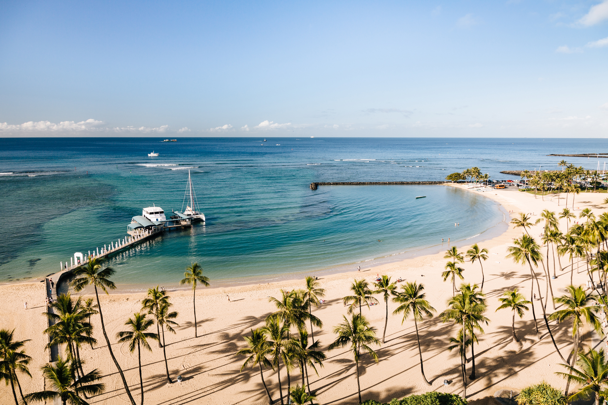 Waikiki Beach, Honolulu, seen from the Hilton resort