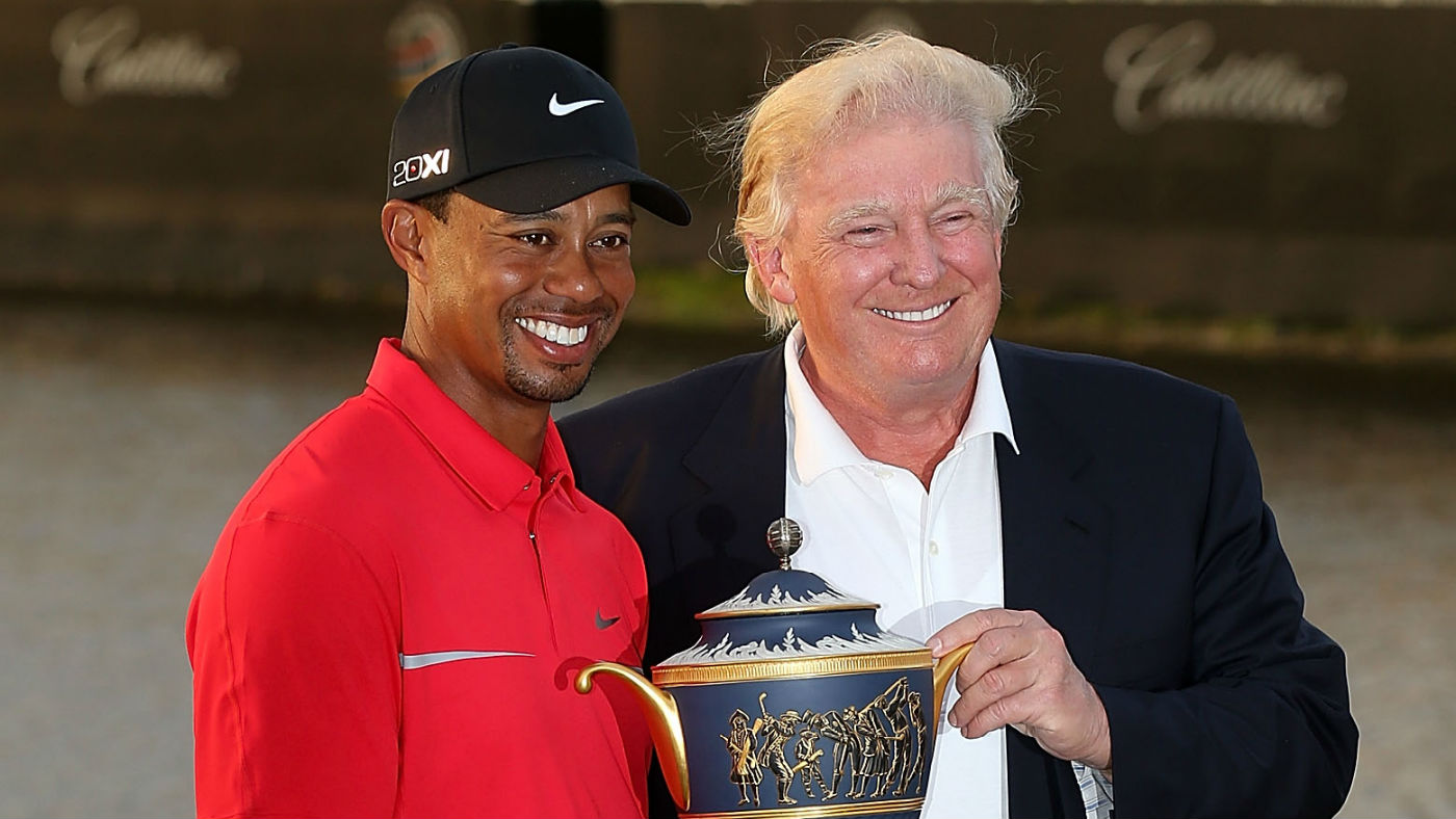 Tiger Woods with Donald Trump at the Trump Doral Golf Resort &amp; Spa in 2013