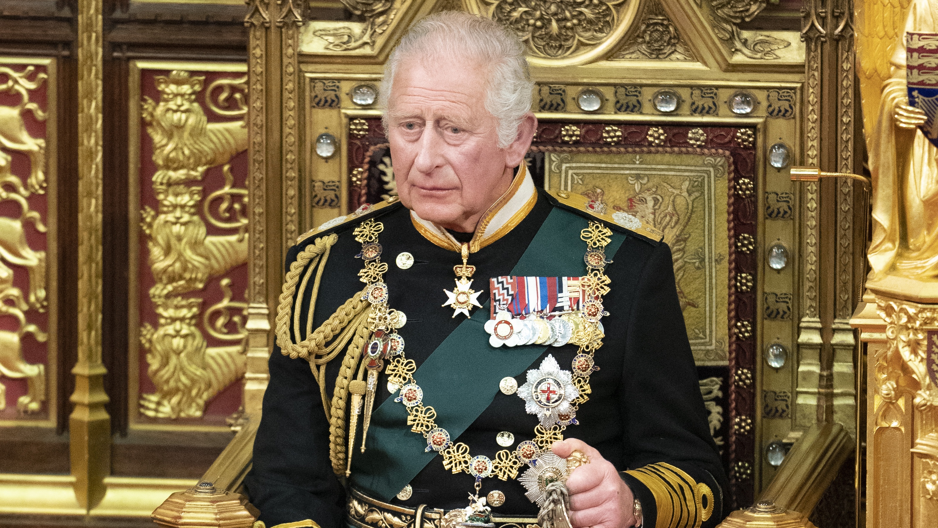 Prince Charles stands in for the Queen at the State Opening of Parliament