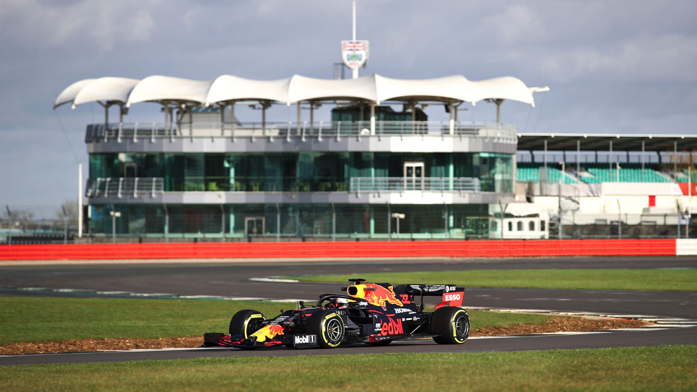 Max Verstappen drove the Red Bull Racing RB16 at Silverstone