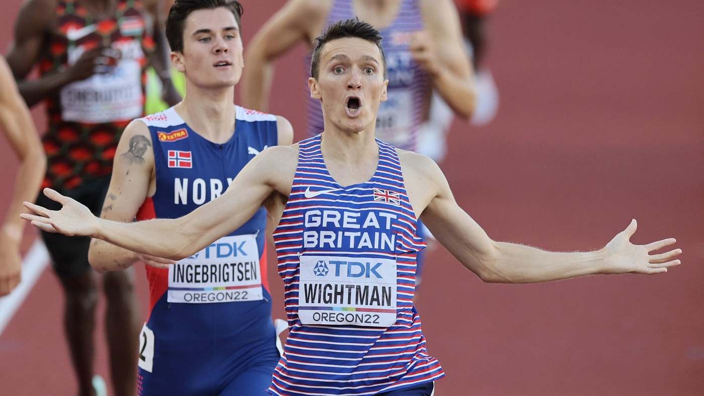 Team GB’s Jake Wightman won 1500m gold at the World Athletics Championships in Oregon  