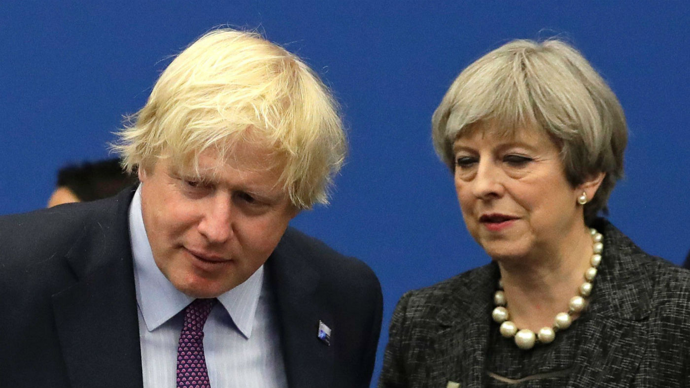 Boris Johnson and Theresa May at this year&#039;s Nato summit