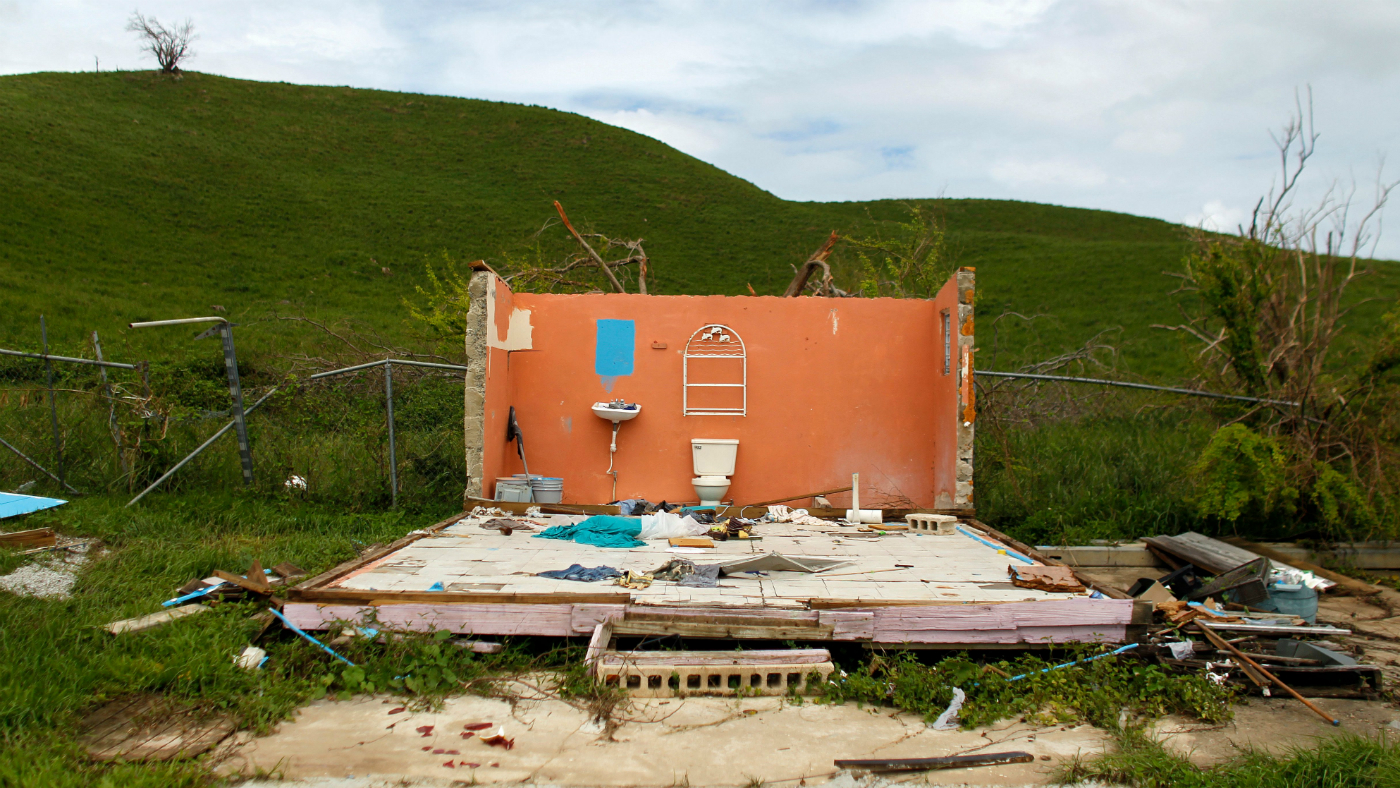 Wreckage of a house destroyed by Hurricane Maria in Naguabo, on the east coast of Puerto Rico