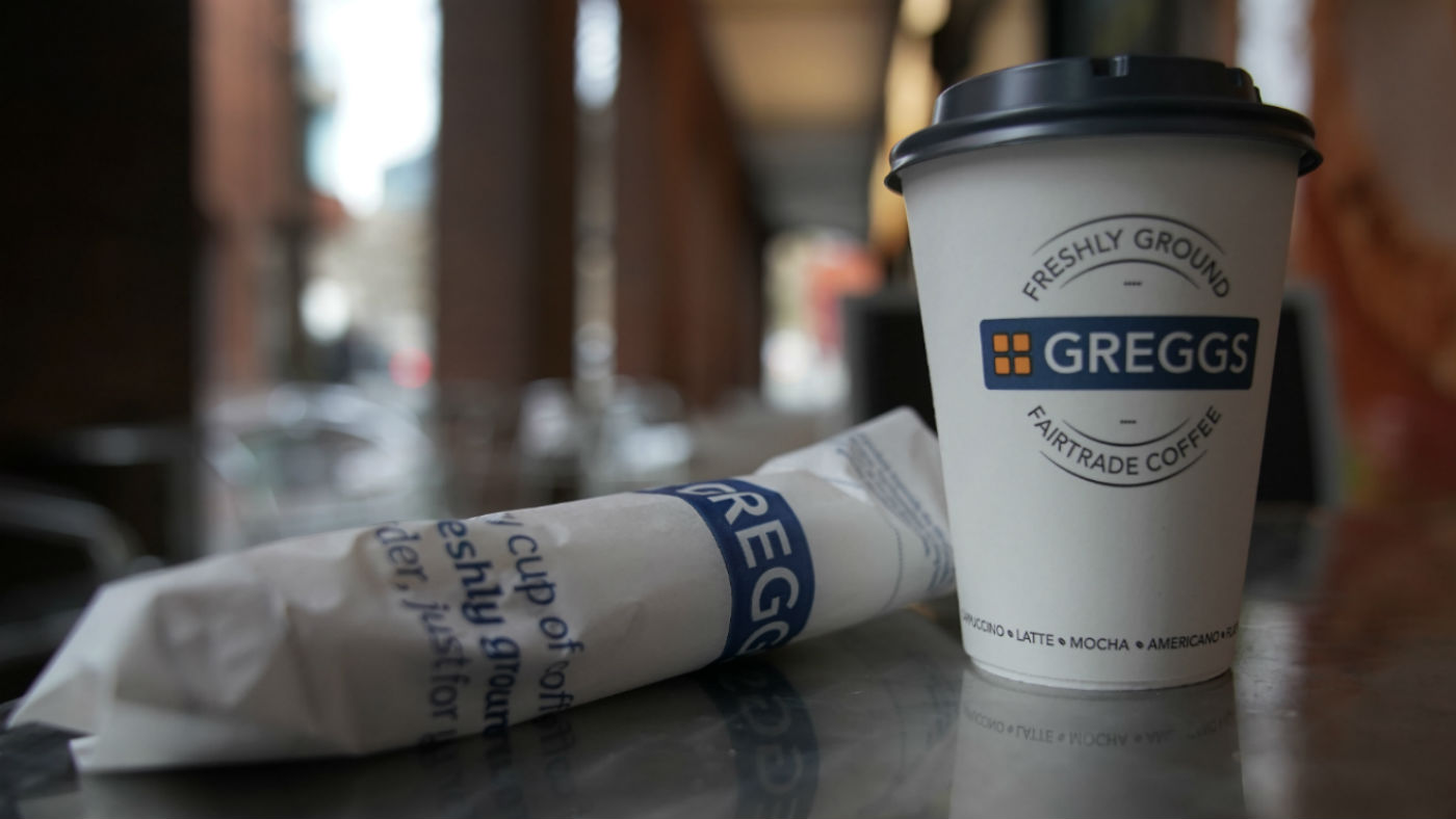 A hot drink and pastry from Greggs