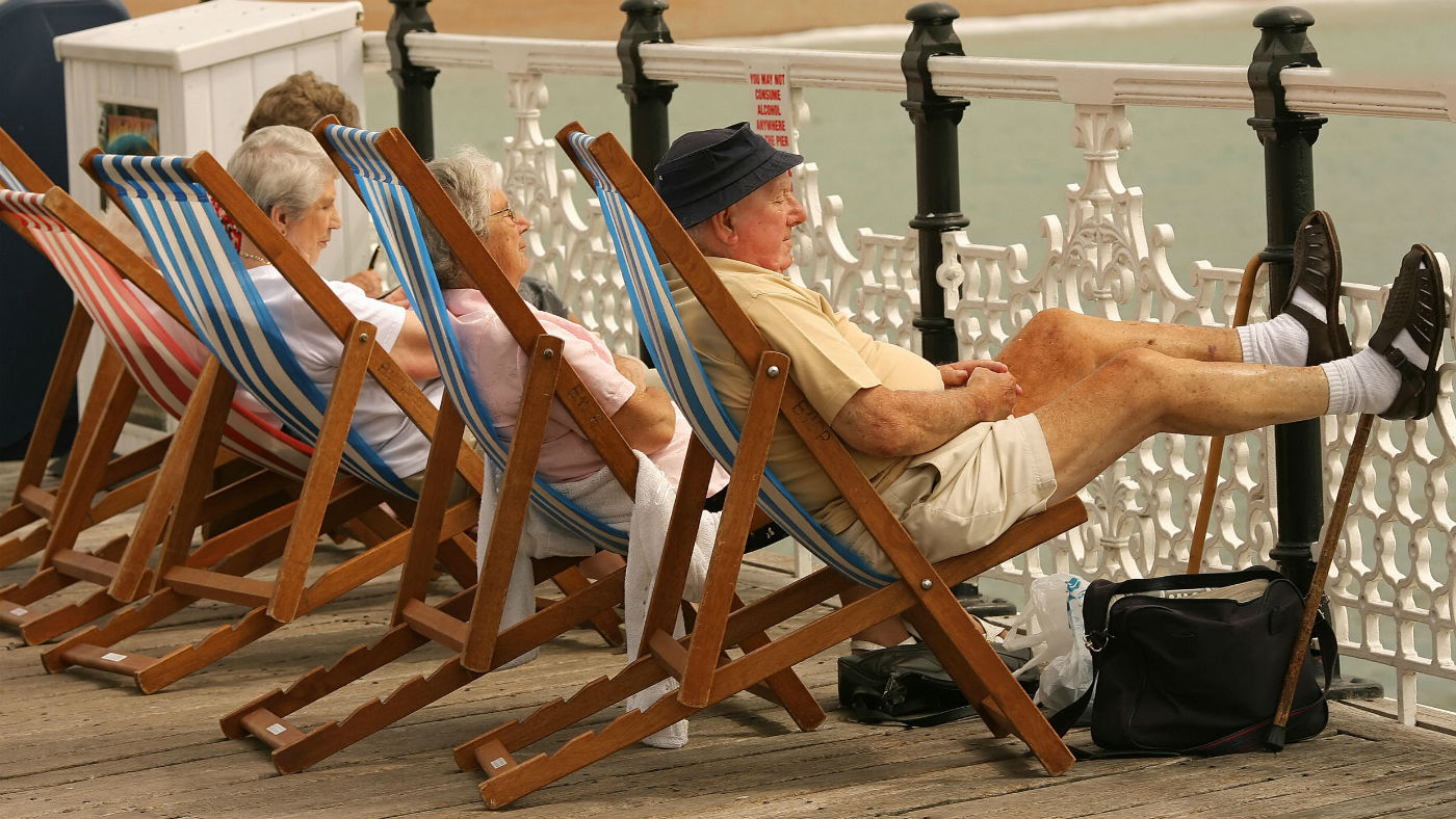 Pensioners relaxing on a pier