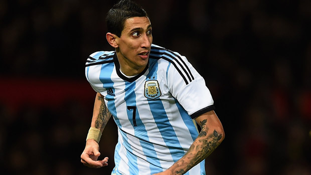 Angel di Maria of Argentina in action during the International Friendly match between Argentina and Portugal