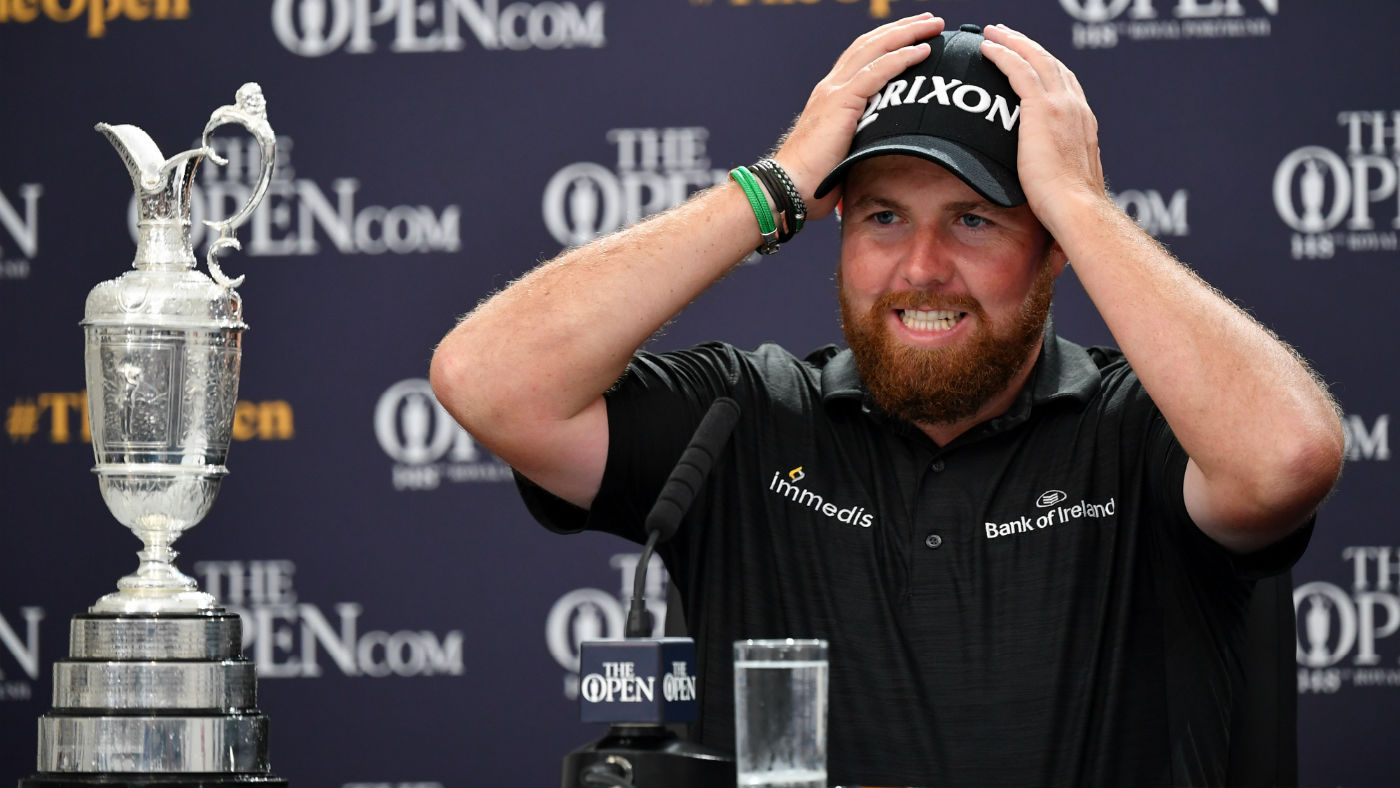 2019 Open champion Shane Lowry speaks to the press after his victory at Royal Portrush