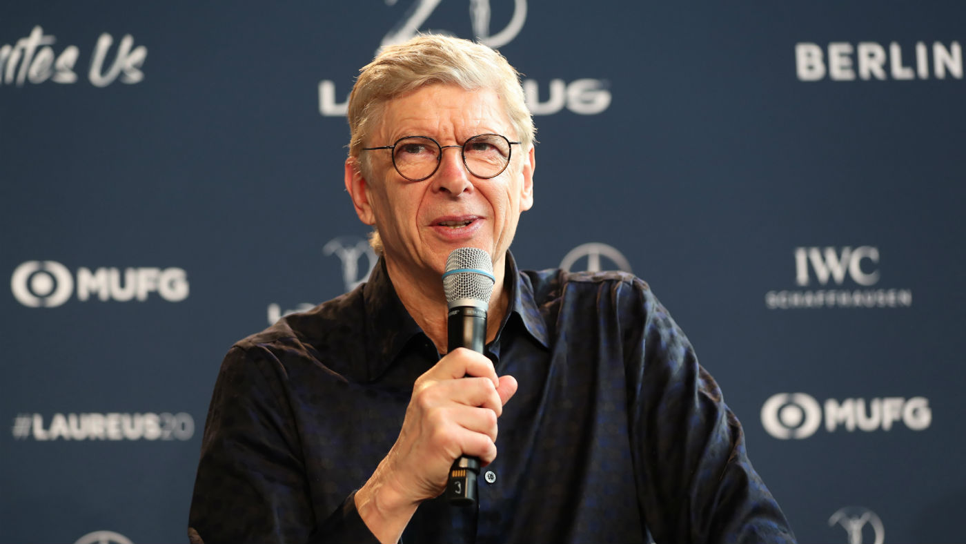Former Arsenal manager Arsene Wenger speaks at the Laureus World Sports Awards