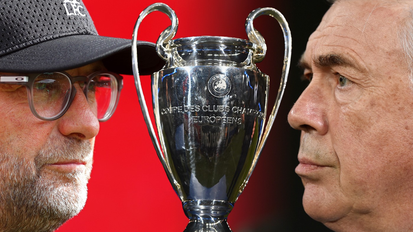 Liverpool boss Jürgen Klopp and Real Madrid coach Carlo Ancelotti 