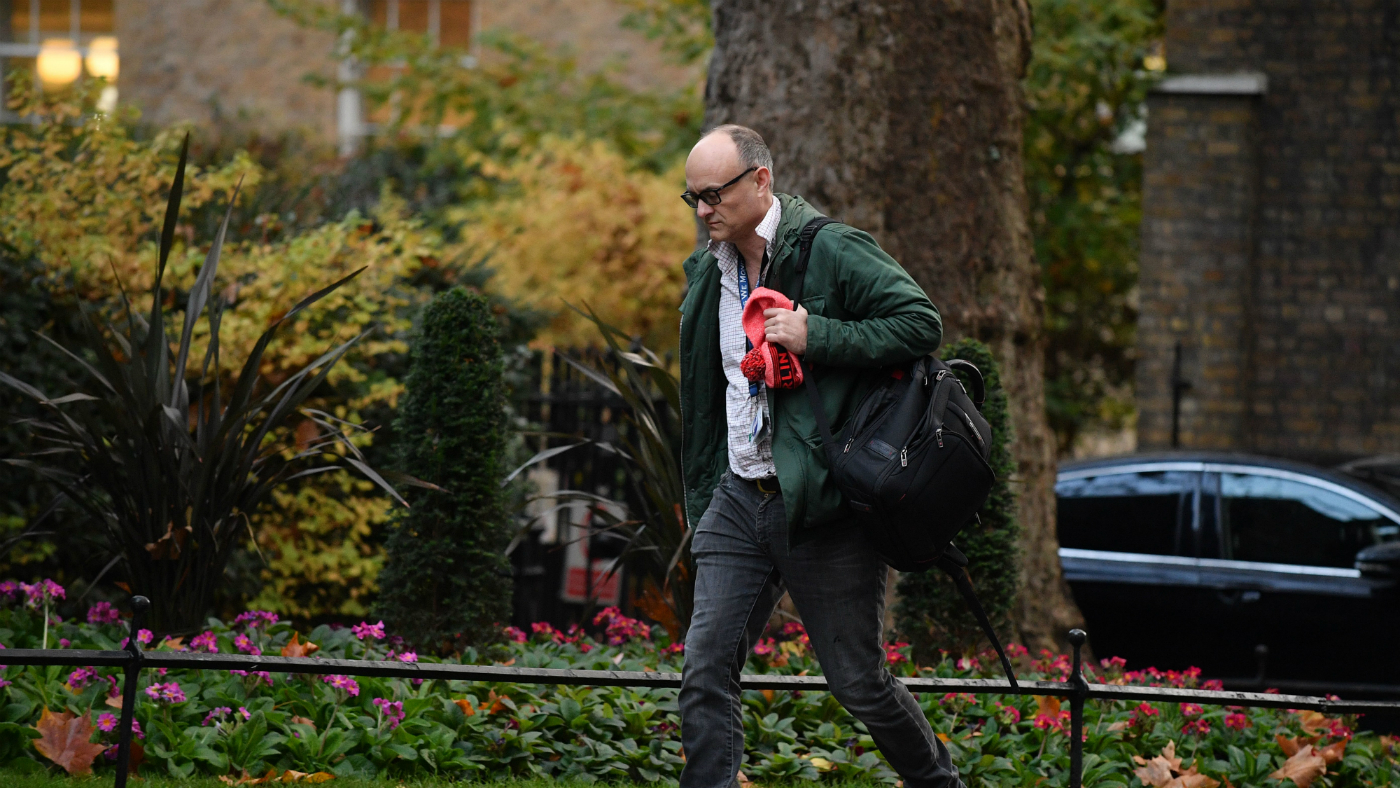 Dominic Cummings walks up Downing Street on his way to No. 10.
