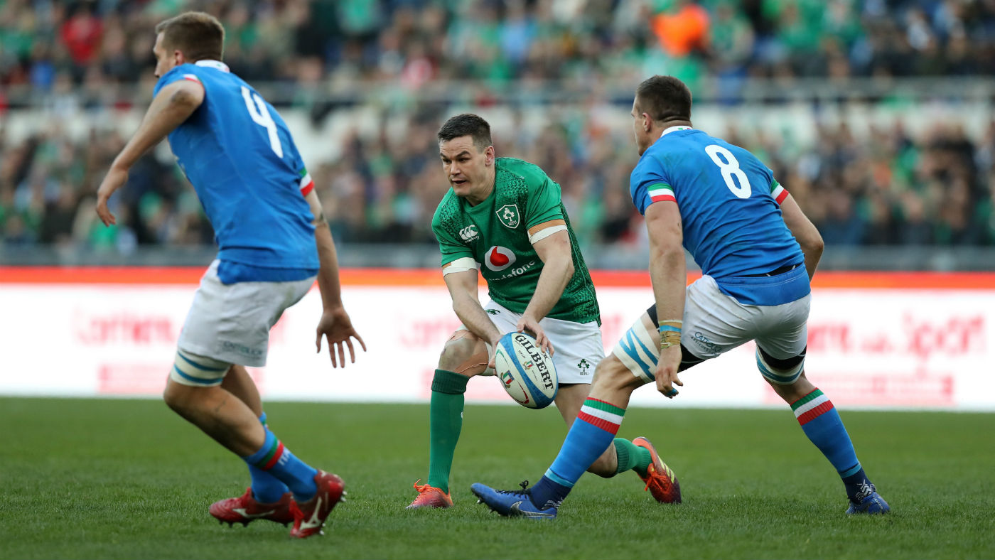 Johnny Sexton in action for Ireland during the 26-16 win against Italy in Rome