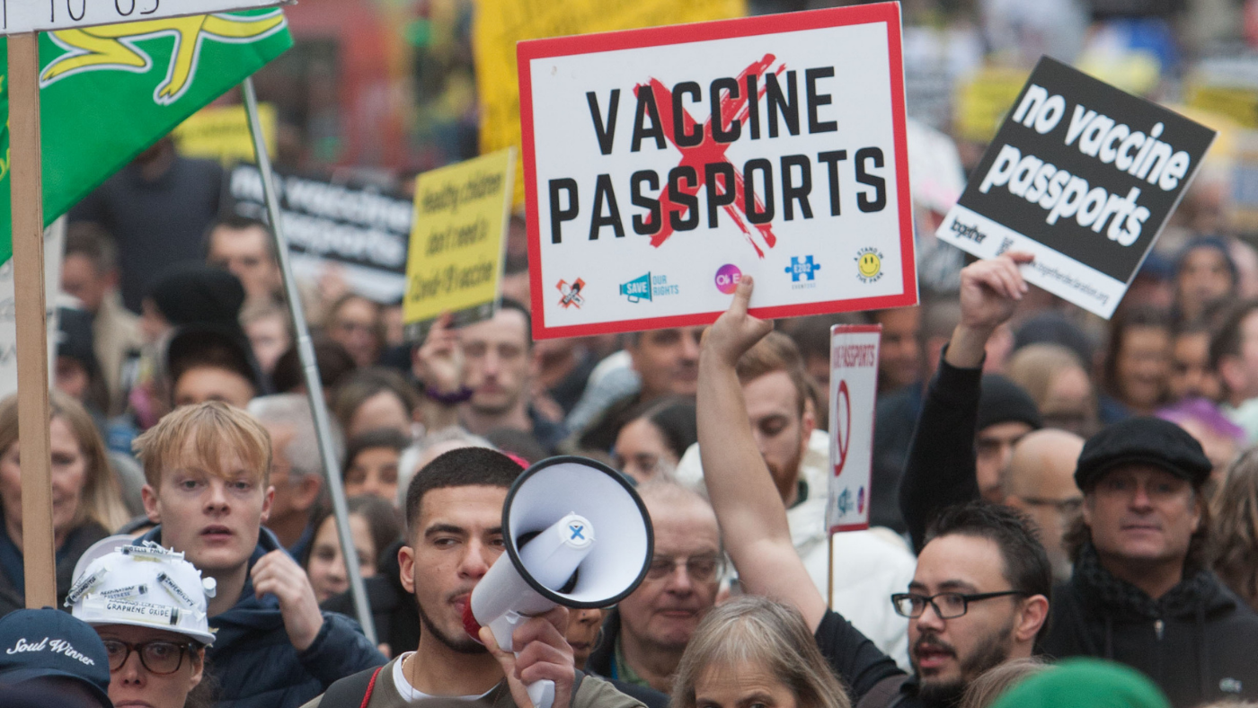 Anti-vaccination protest in London