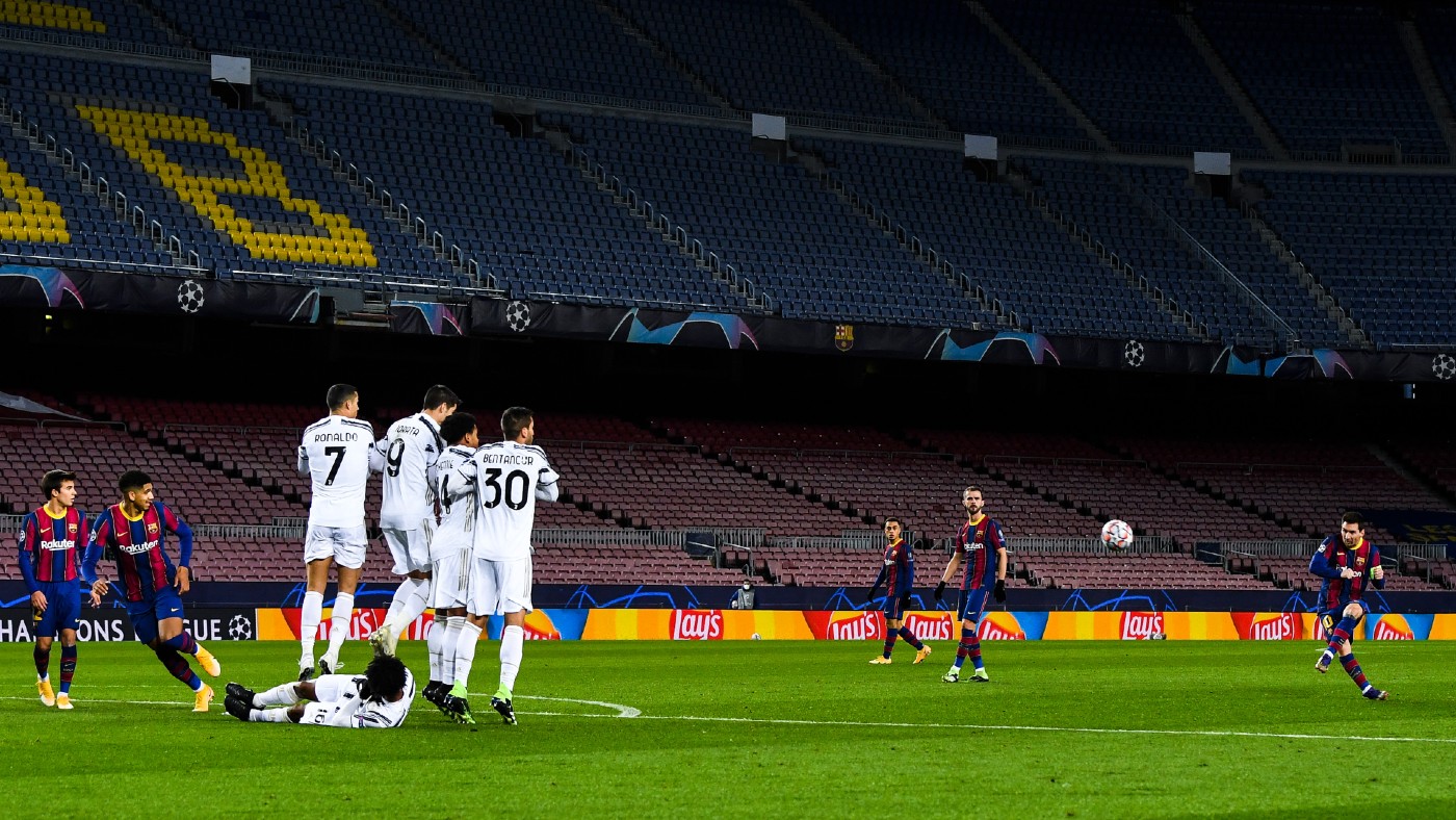 Barcelona against Juventus in a Champions League match at an empty Camp Nou  