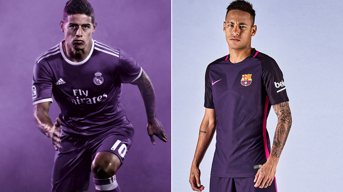 Real Madrid and Barcelona unveil purple 