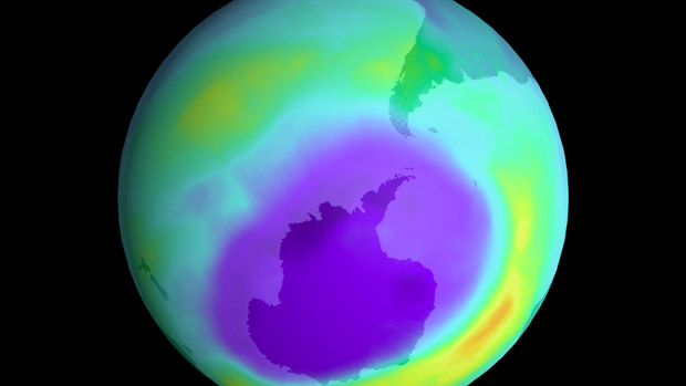 The largest ozone hole ever recorded in 2000