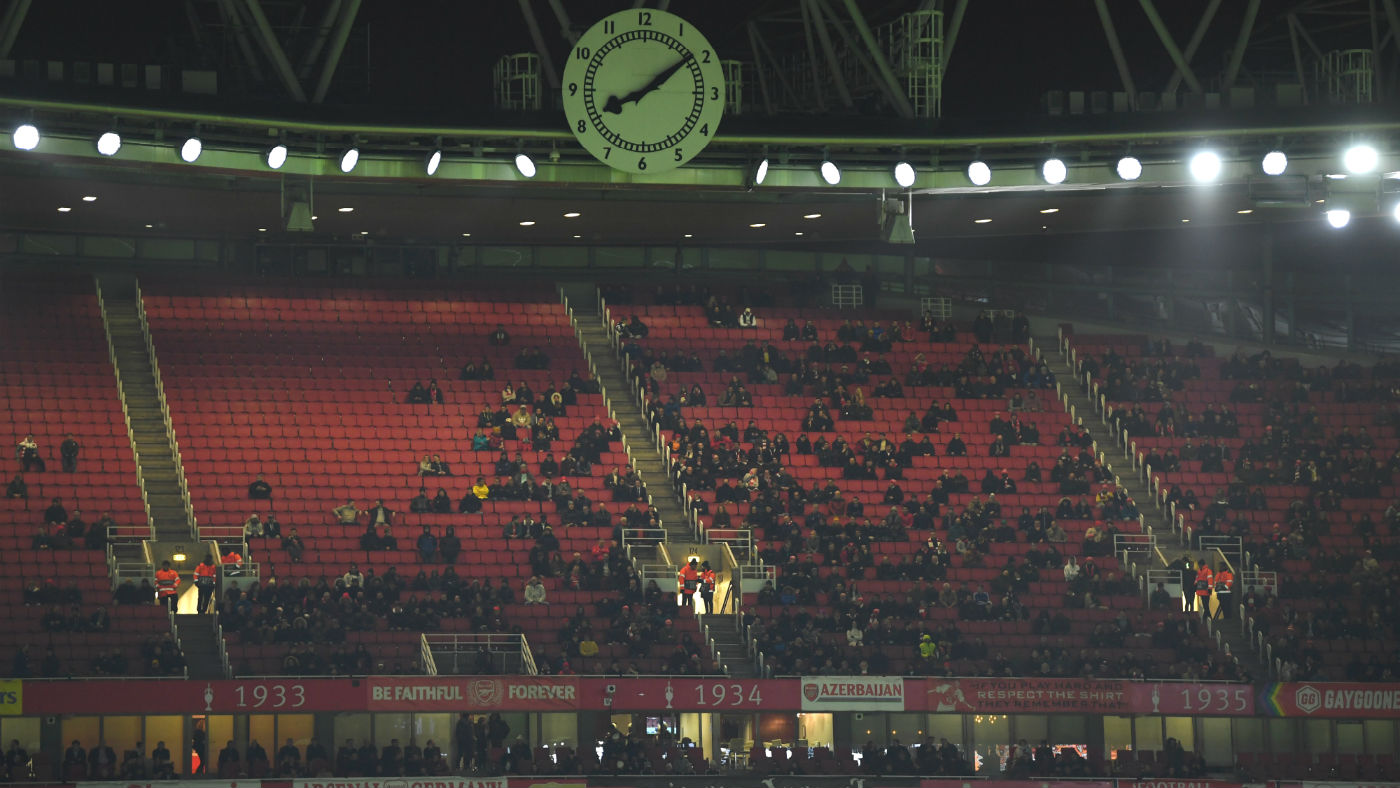 There were thousands of empty seats as Arsenal lost 2-1 to Eintracht Frankfurt 