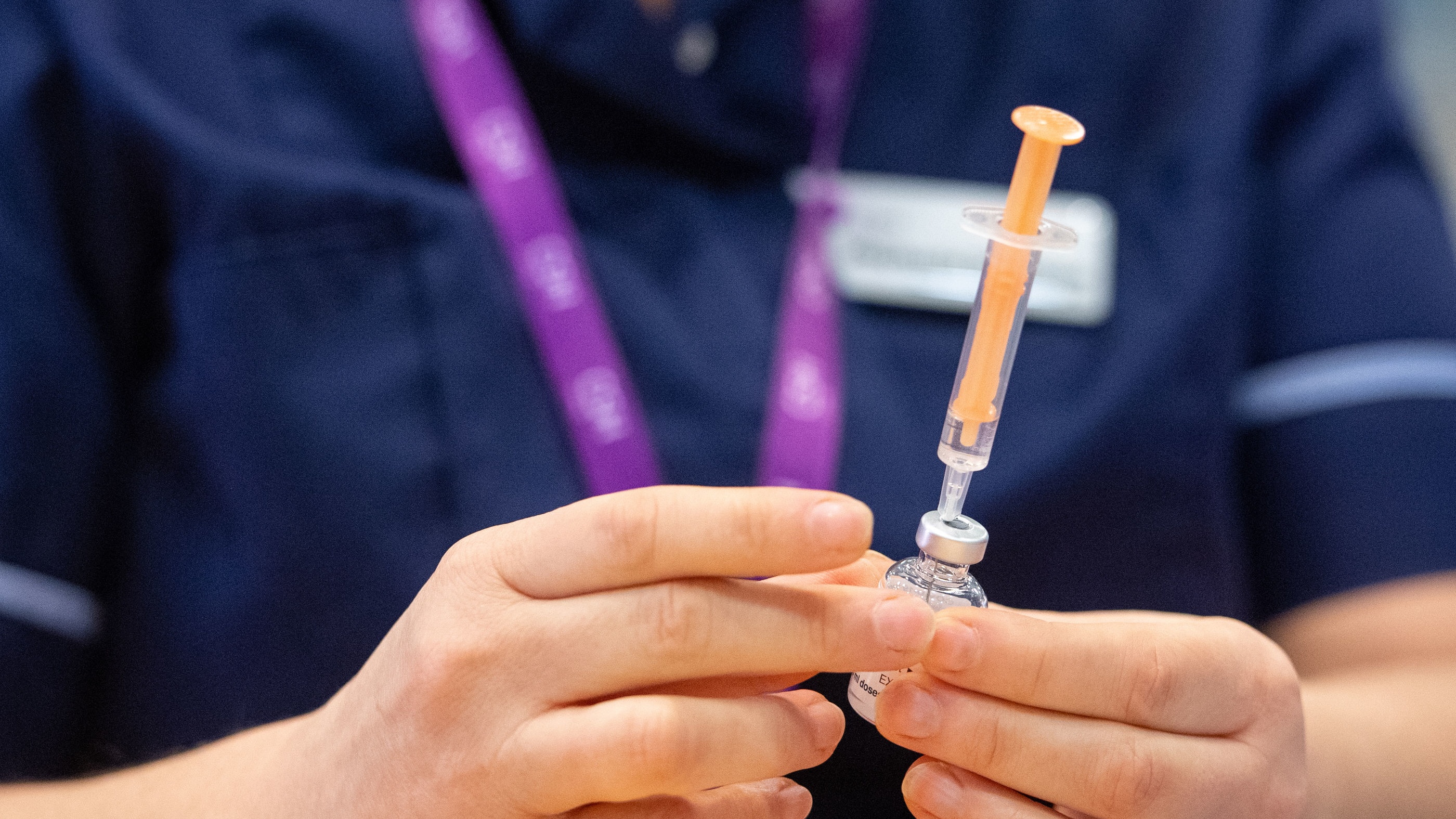 NHS staff prepare to administer the Oxford/AstraZeneca Covid-19 vaccine
