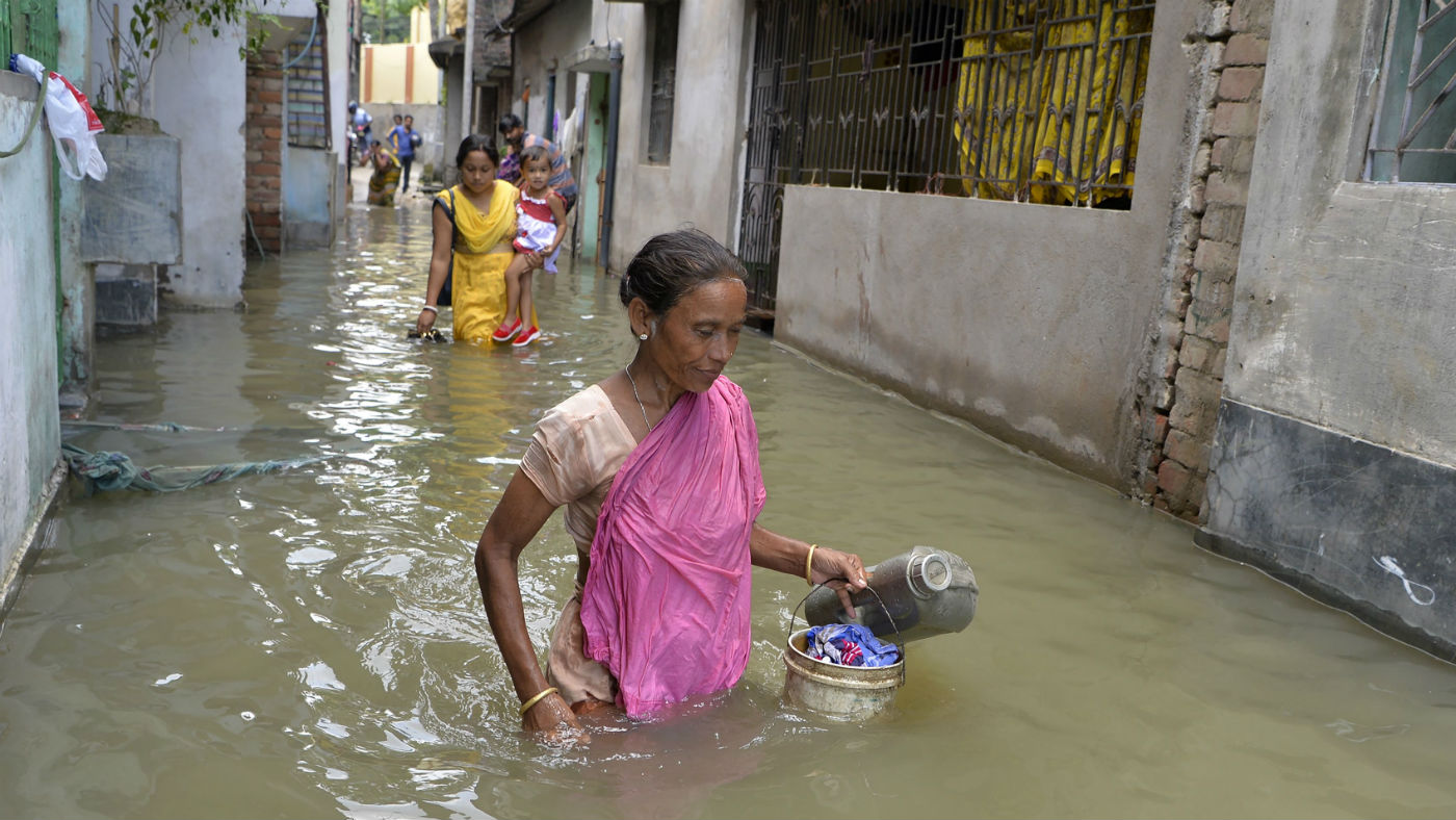 Flood victims in Malda, West Bengal
