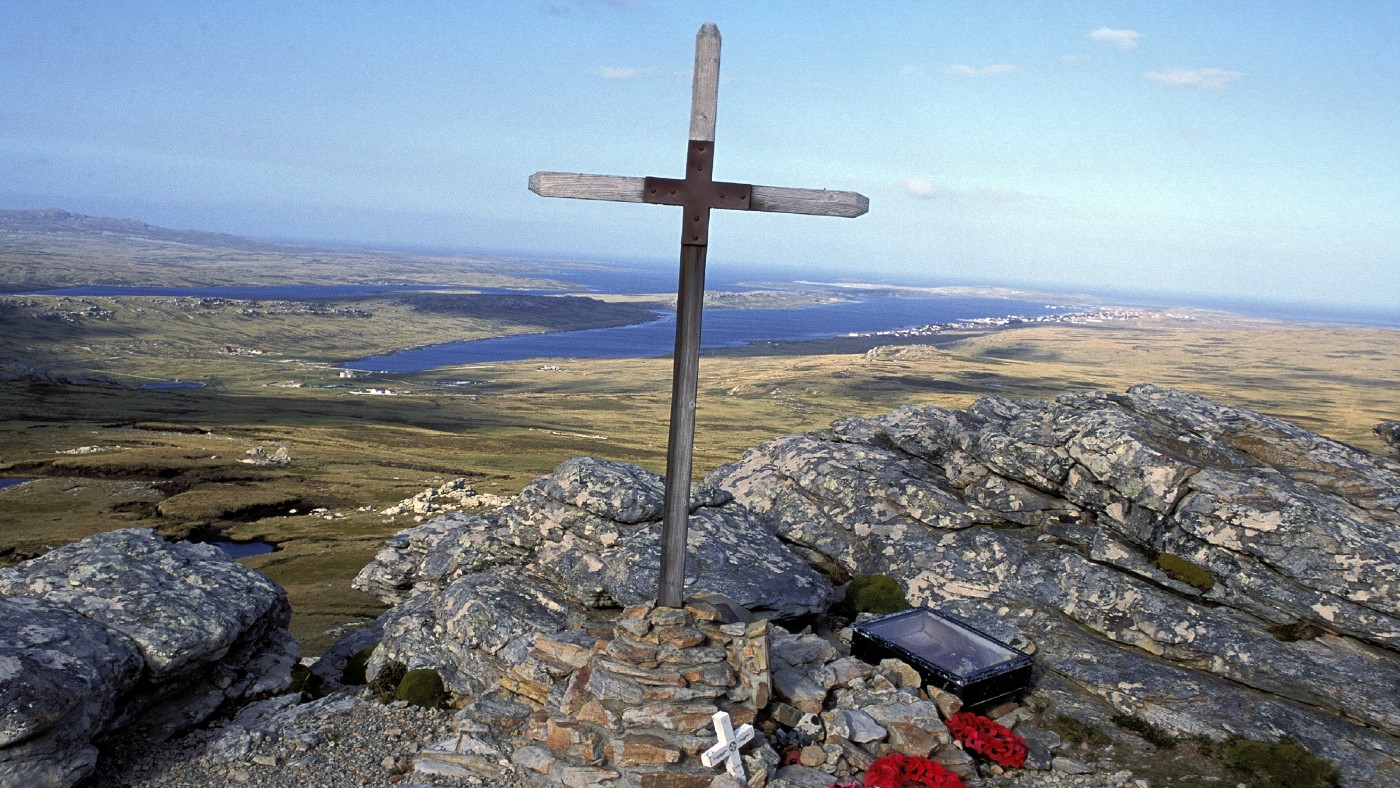Falklands memorial on top of a mountain