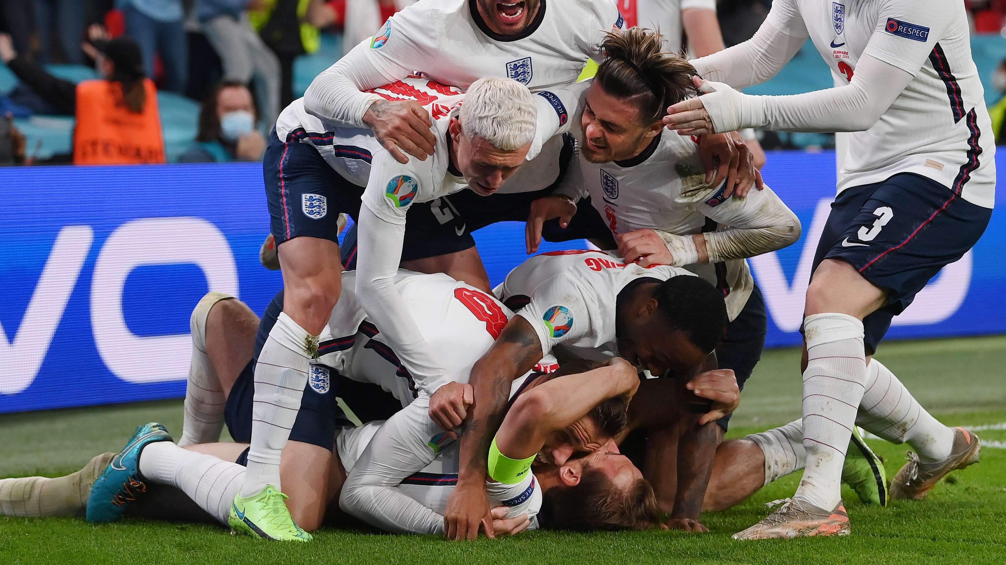 England team celebrate during their semi-final win