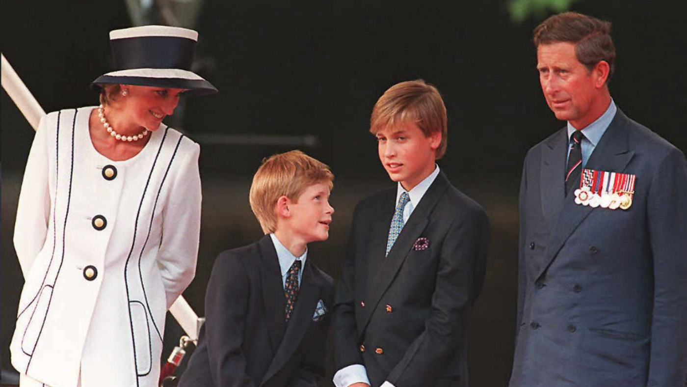Princess Diana with Princes Harry and William