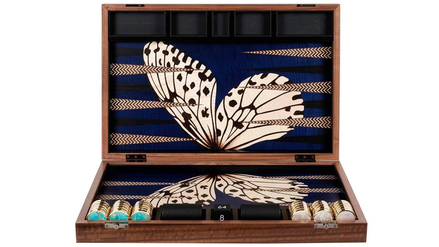 Marquetry Butterfly Backgammon Set
